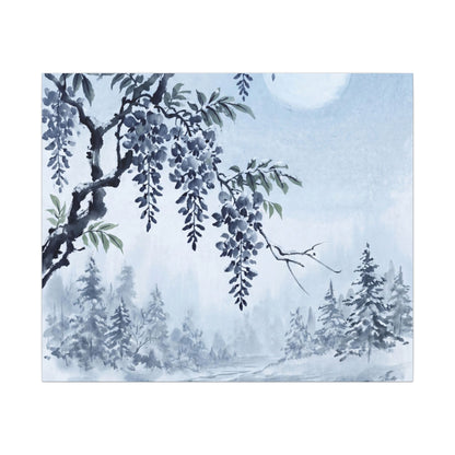 Seijaku Wisteria Canvas Art - Zen Sumi E
