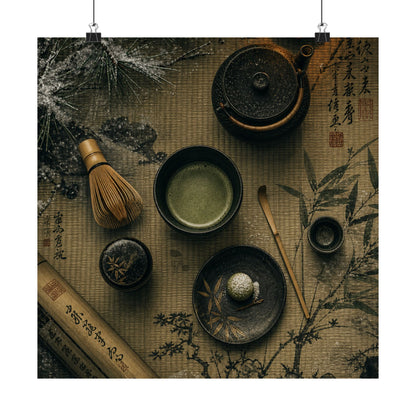 Tea Ceremony Winter Wall Art Print | Zen Calm Design