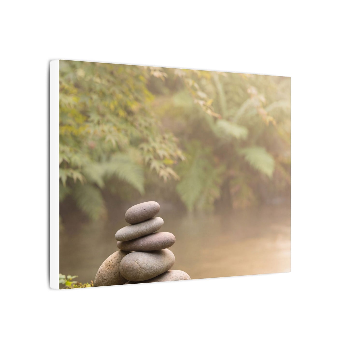 Cozy River Stones Canvas Art - Japanese Pattern Japandi