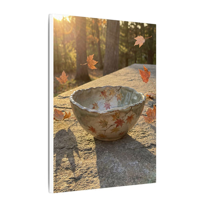 Japandi Ceramic Bowl in Golden Hour | Japanese Pattern Canvas Art