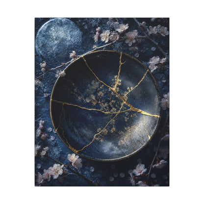 Cherry Blossom Winter Canvas Art | Kintsugi Philosophical Design