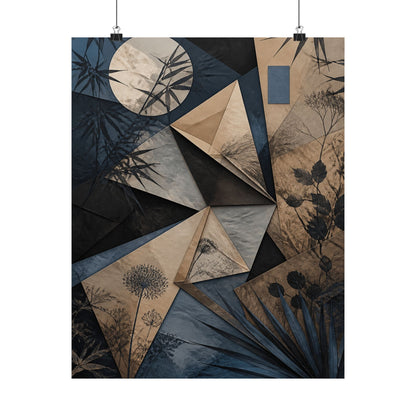 Paper Fold Minimal Line Wall Art Print | Cozy Japandi Art