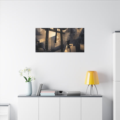 Winter Torii Gate Moody Minimal Canvas Art | Bold Decor