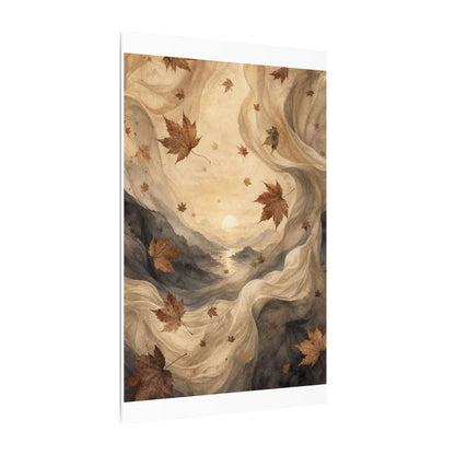 Autumn Silk Drape Watercolor Canvas Art | Earthy Decor