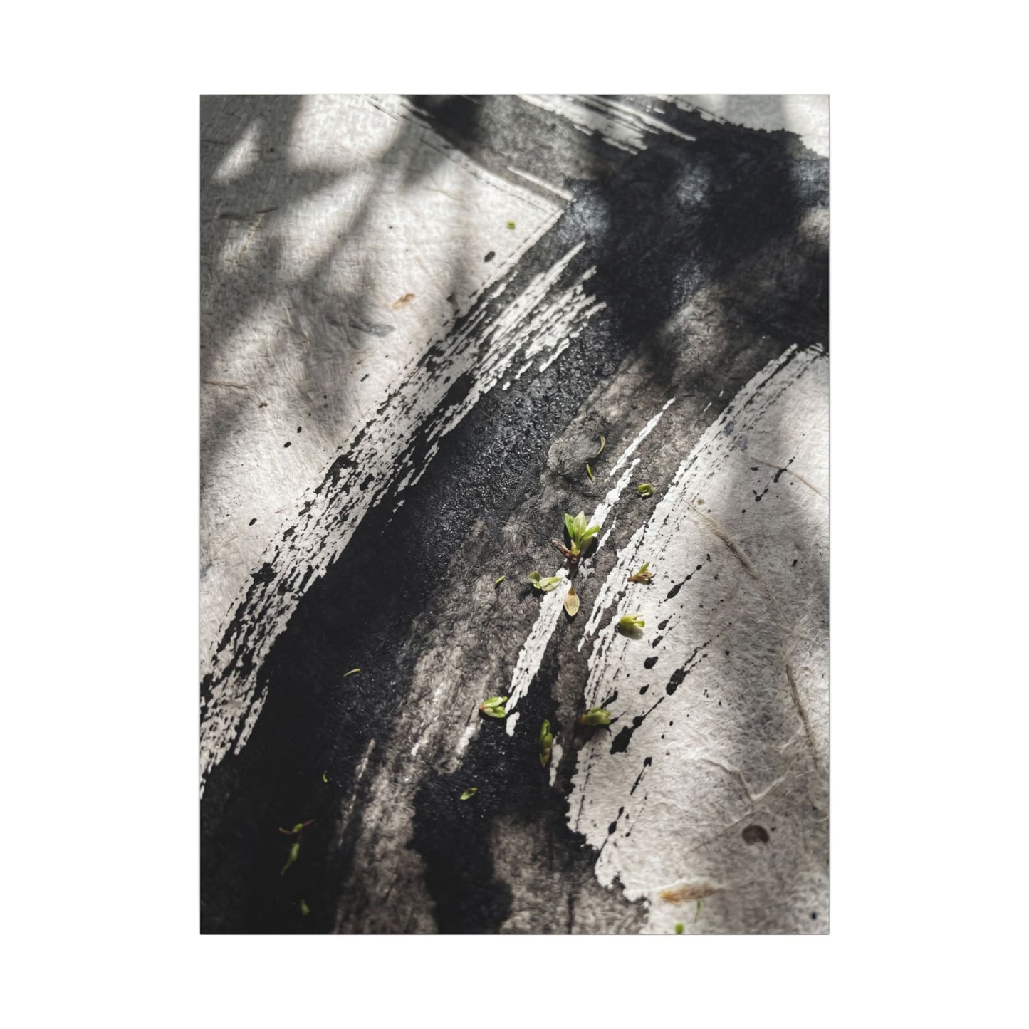 Ink Brushstroke Canvas Art | Spring Dark Japandi Moody Minimal Art