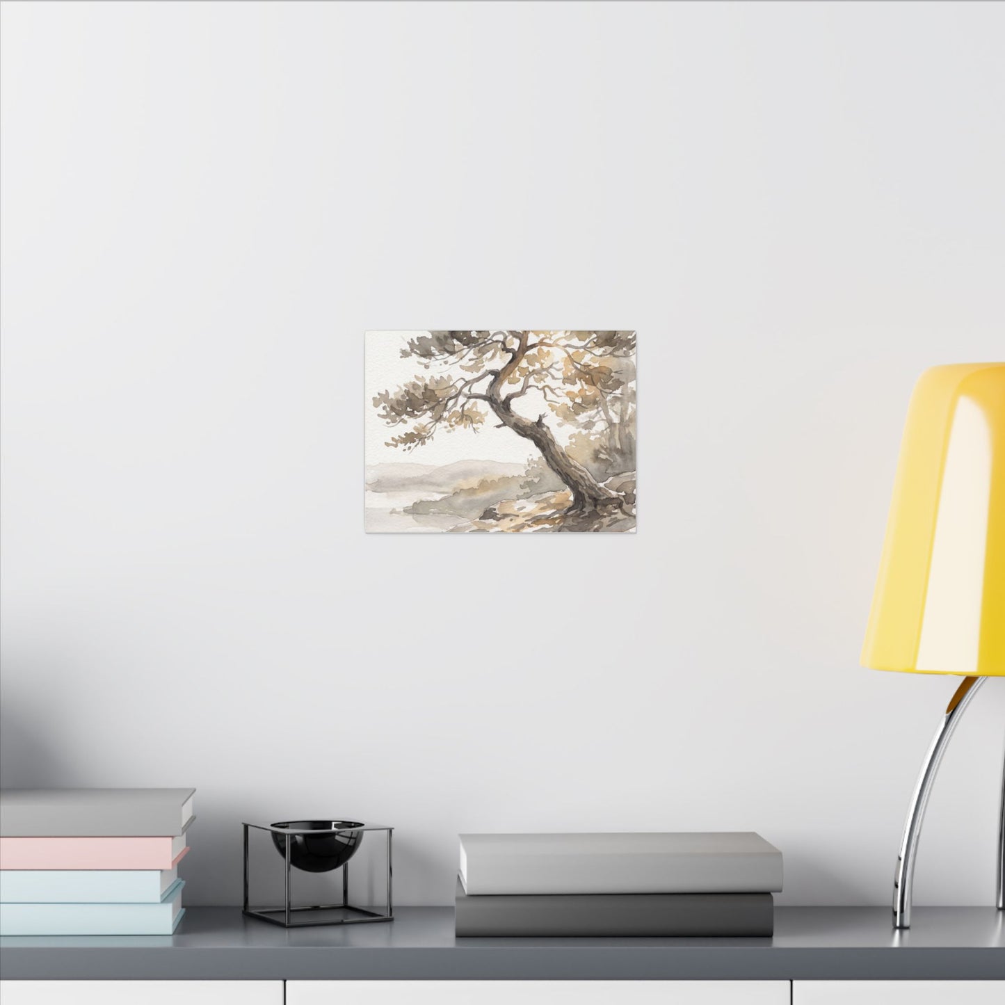 Pine Tree Watercolor Canvas Art | Elegant Japandi Art