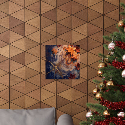 Kintsugi Rust Patina in Candlelight | Gold Vein Wall Art Print