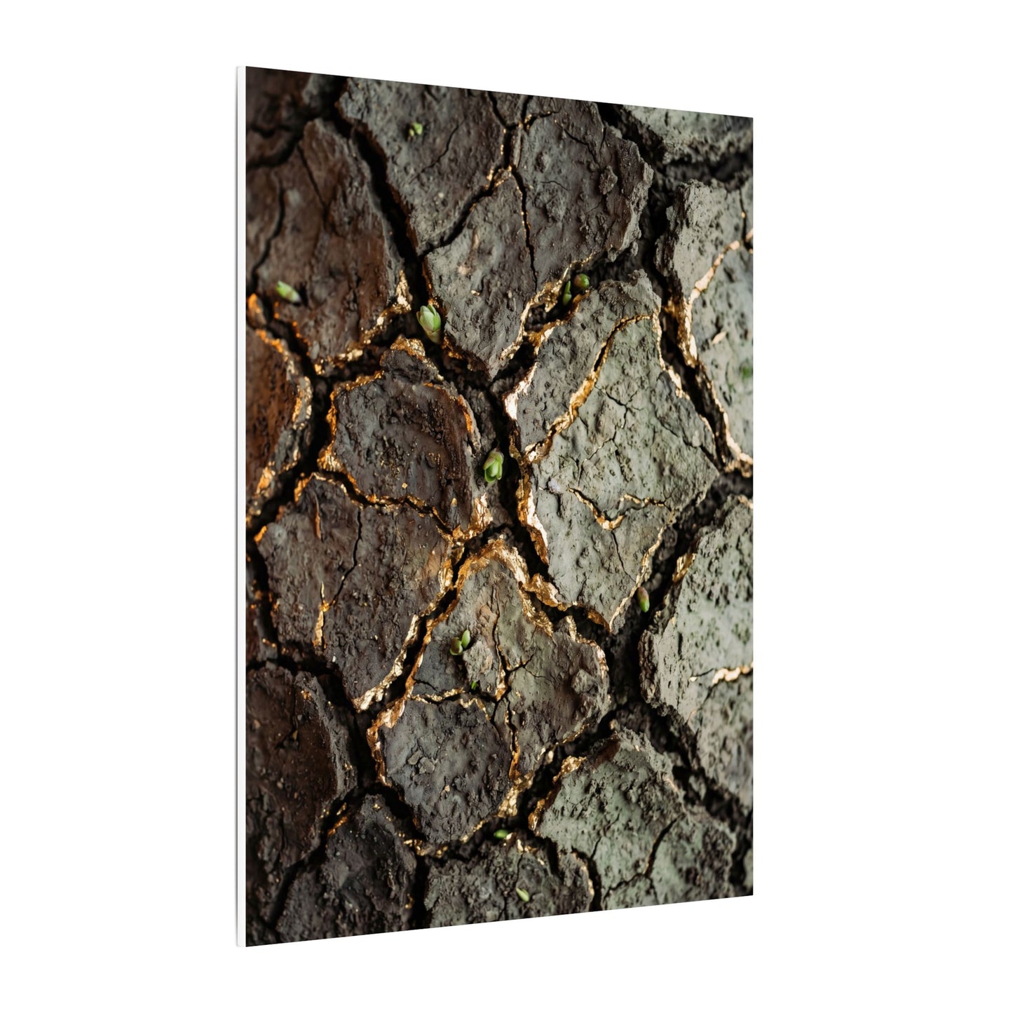 Earthy Cracked Earth Canvas Art - Japanese Pattern Japandi