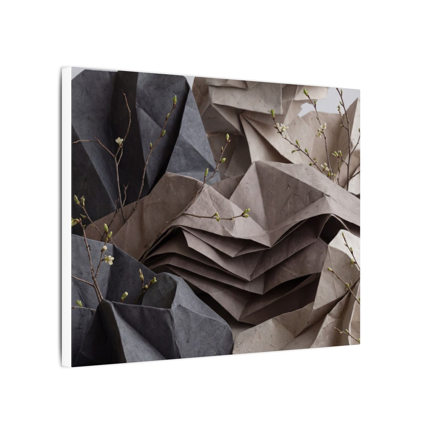 Neutral Paper Fold Canvas Art - Texture Japandi