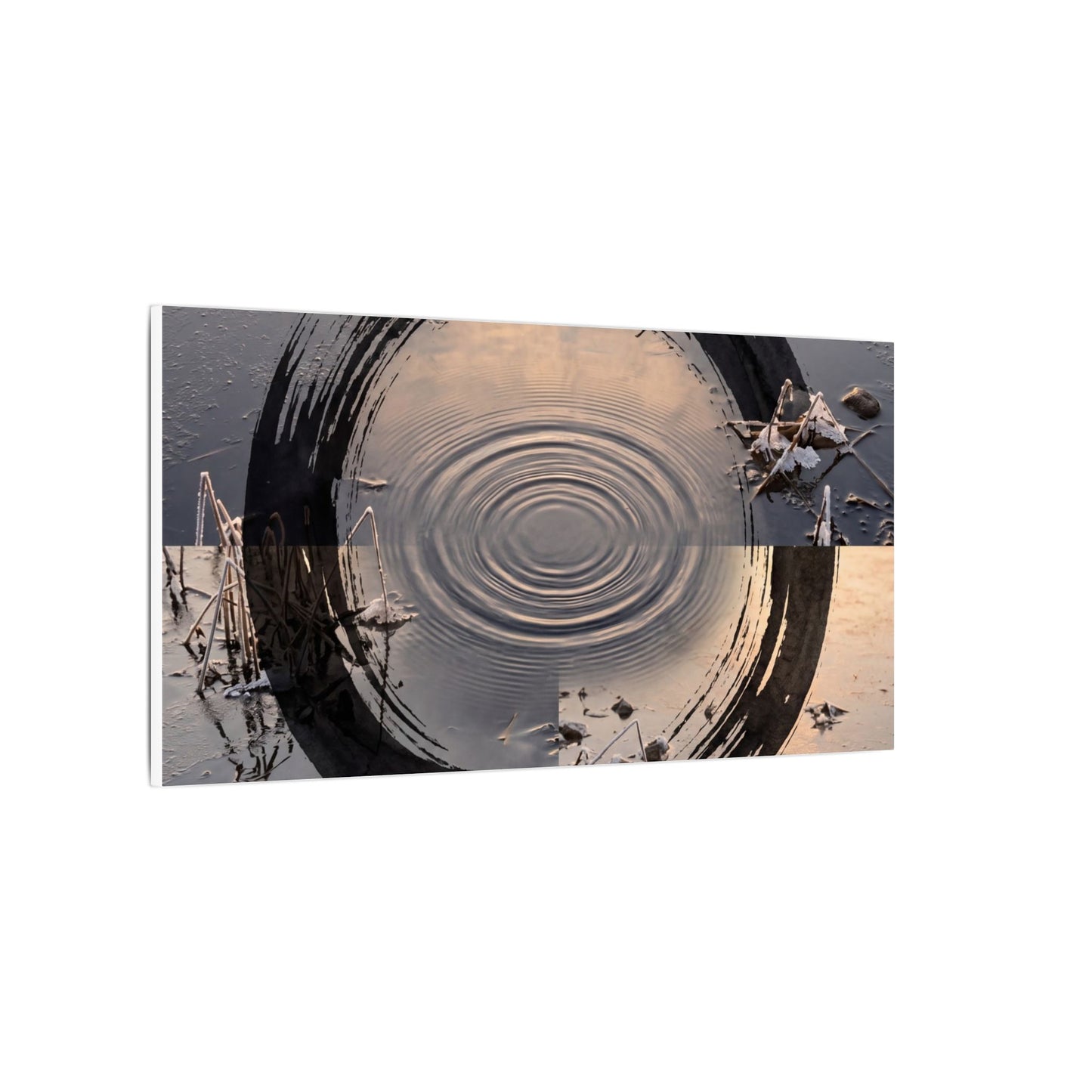Winter Water Ripple Enso Canvas Art | Tranquil Decor