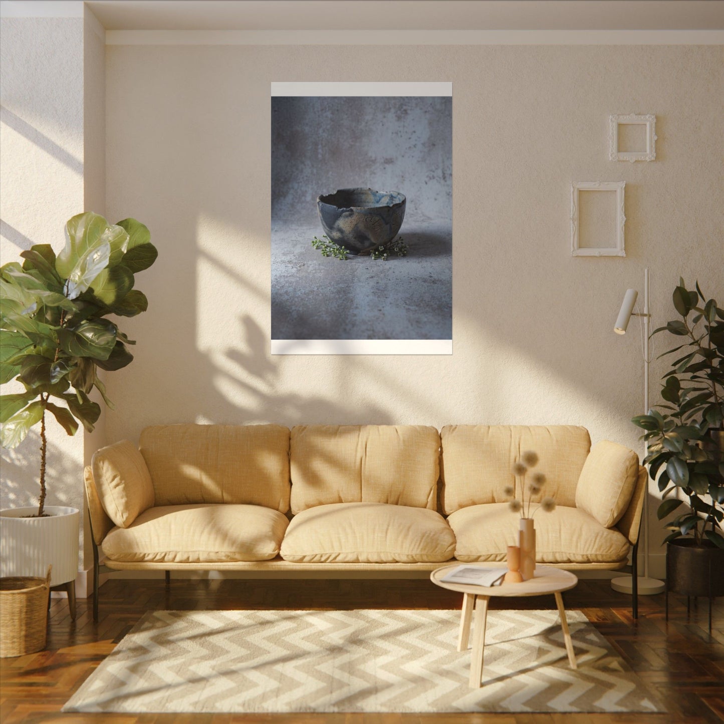Ceramic Bowl Spring Canvas Art | Japandi Warm Design