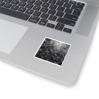 Koi Pond Sticker | Winter Dark Japandi Shadow Zen Art