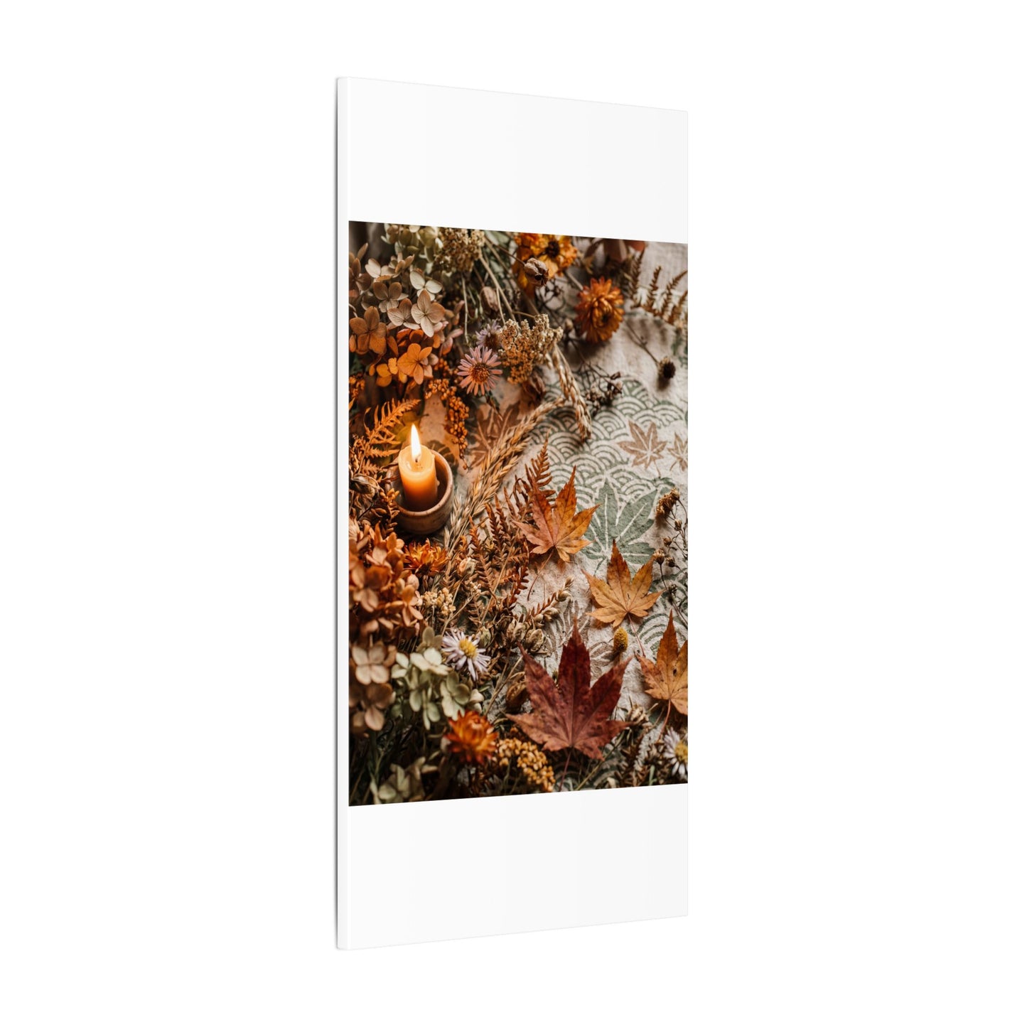 Candlelight Dried Flowers Canvas Art - Japandi Seijaku