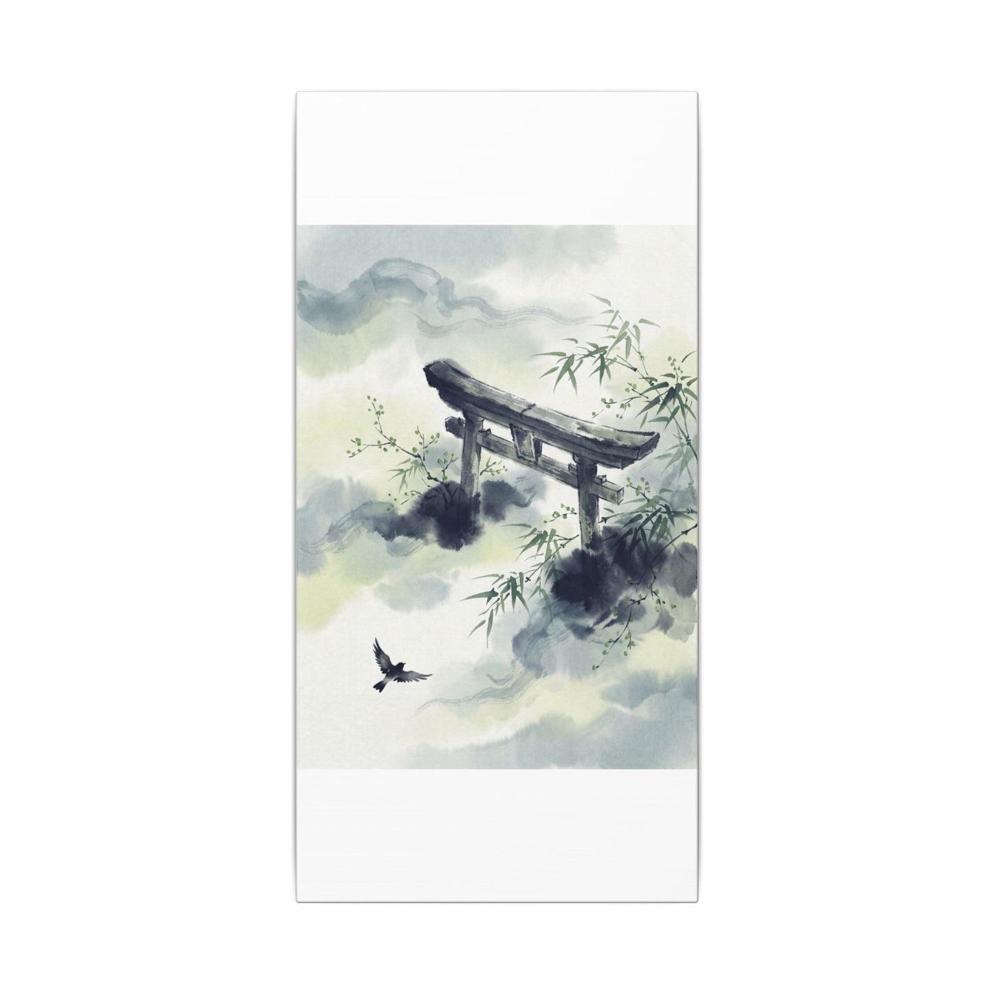Torii Gate Sumi E Canvas Art | Serene Zen Art