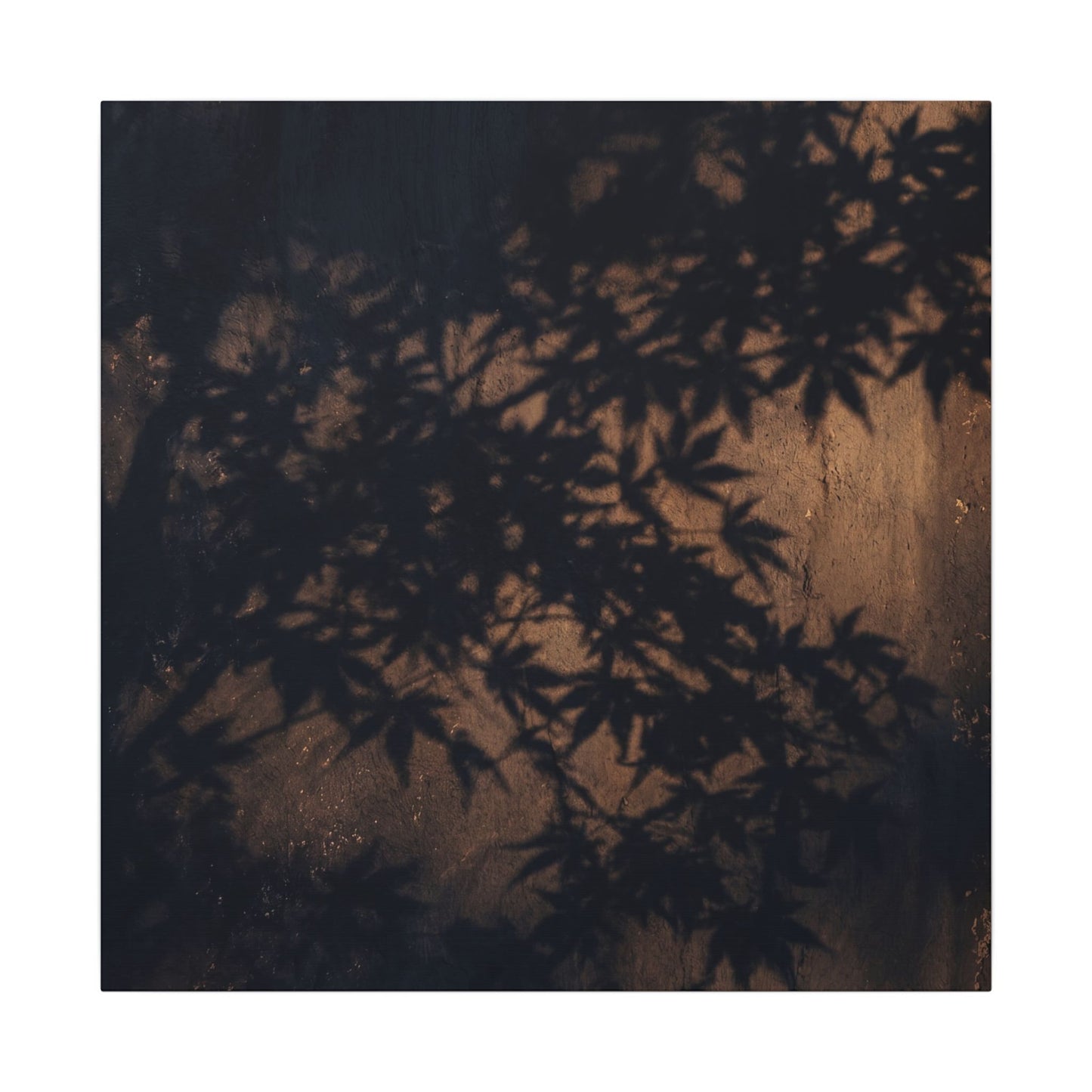 Shadow Play Autumn Canvas Art | Dark Japandi Atmospheric Design