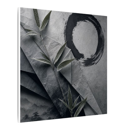 Winter Paper Fold Enso Canvas Art | Serene Decor