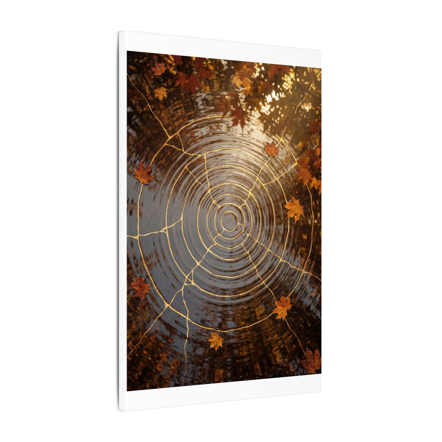 Artful Water Ripple Canvas Art - Gold Vein Kintsugi