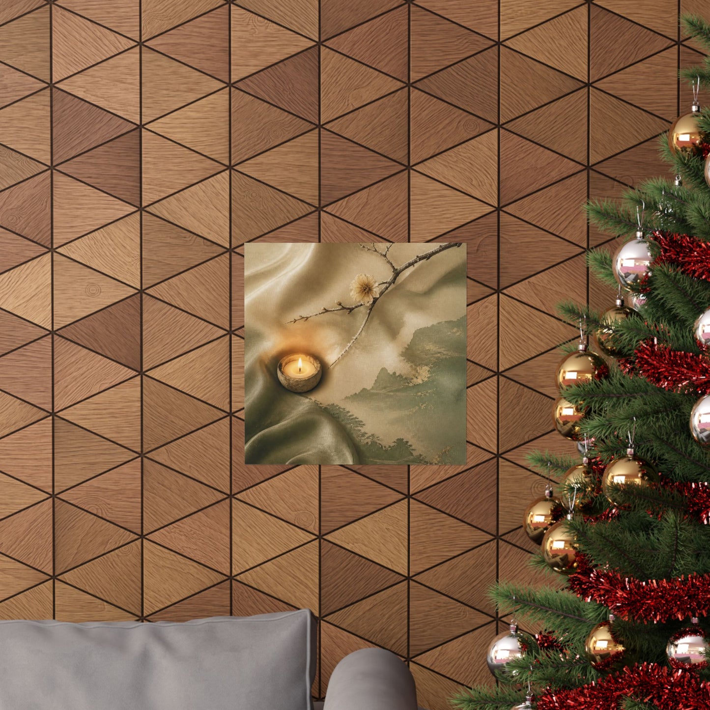 Candlelight Silk Drape Wall Art Print - Japandi Ma