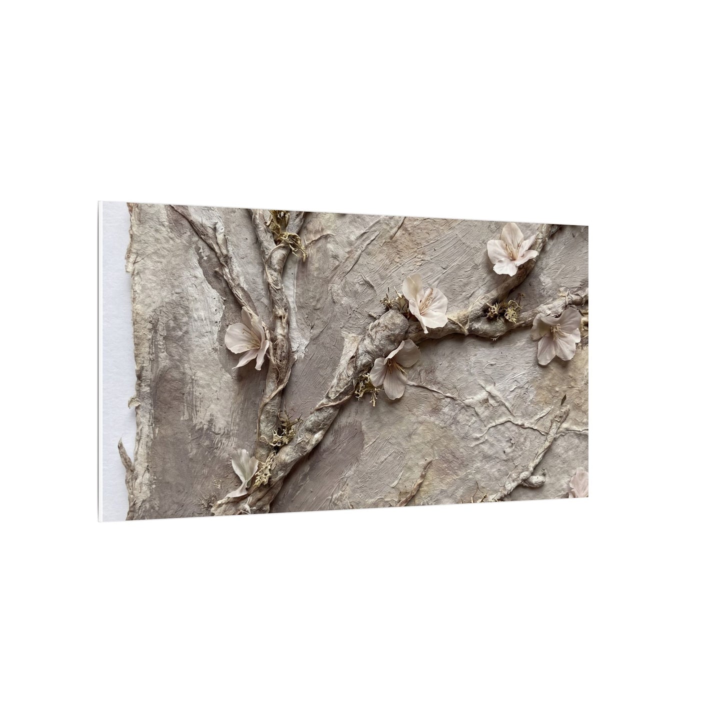 Summer Cherry Blossom Texture Canvas Art | Earthy Decor