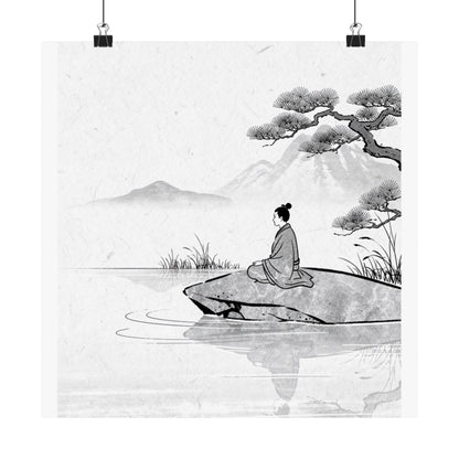 Meditation Harmonious Zen Ukiyo-e Wall Art Print