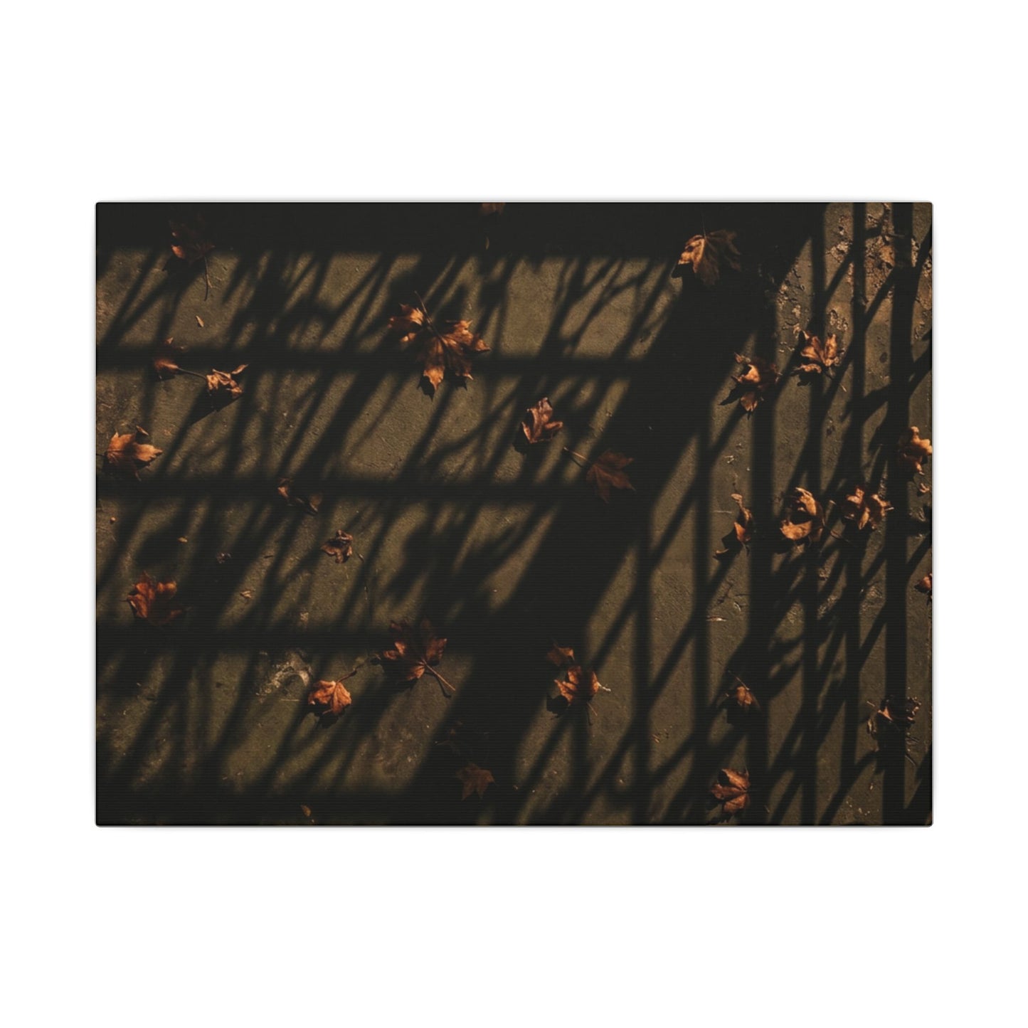 Dark Japandi Shadow Play in Golden Hour | Moody Minimal Canvas Art Art Print