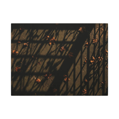 Dark Japandi Shadow Play in Golden Hour | Moody Minimal Canvas Art Art Print