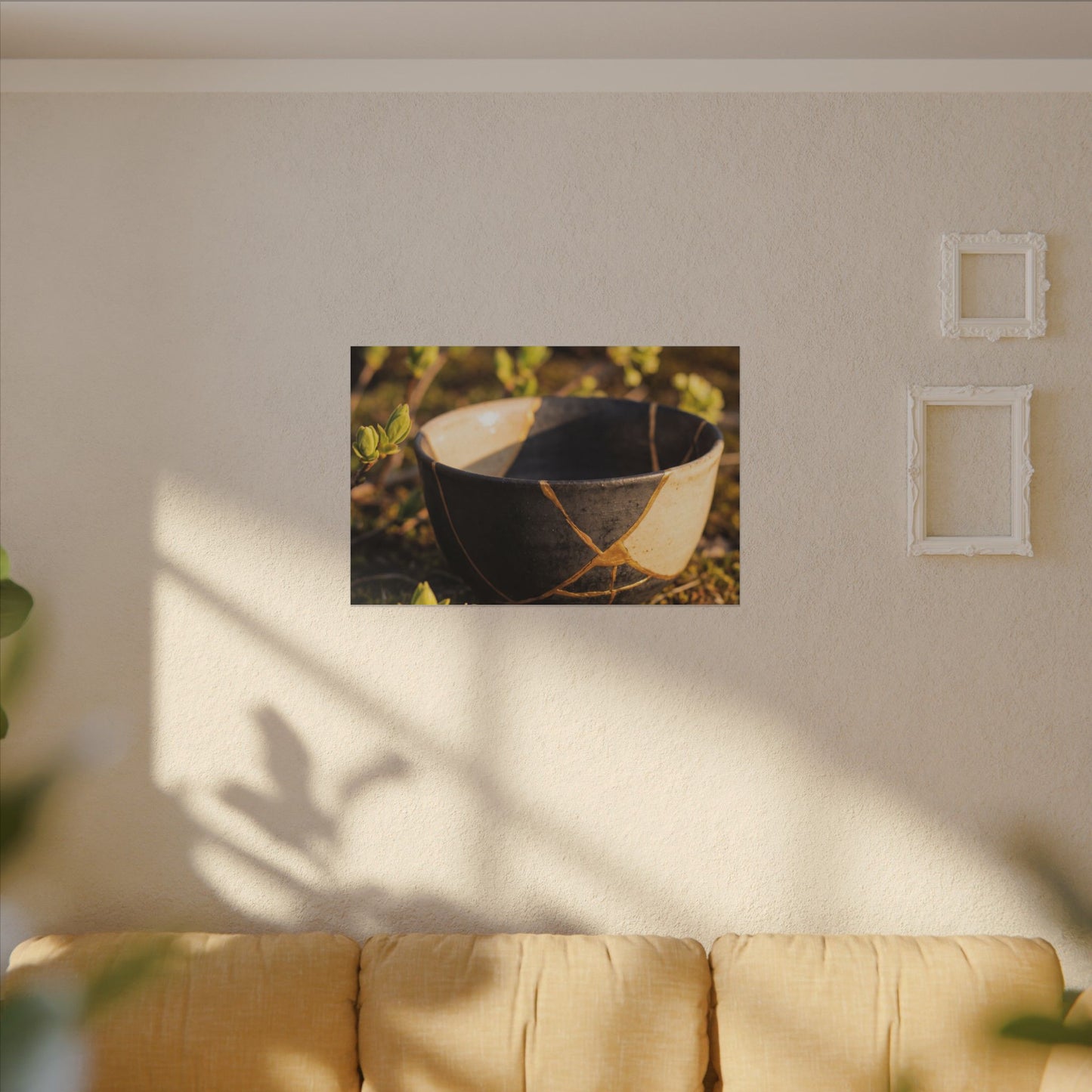 Seijaku Broken Pottery Canvas Art - Kintsugi Gold Repair