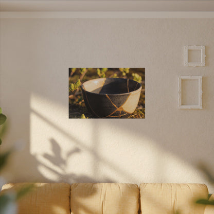 Seijaku Broken Pottery Canvas Art - Kintsugi Gold Repair