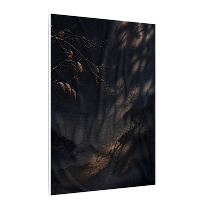 Atmospheric Silk Drape Canvas Art - Charcoal Ink Dark Japandi