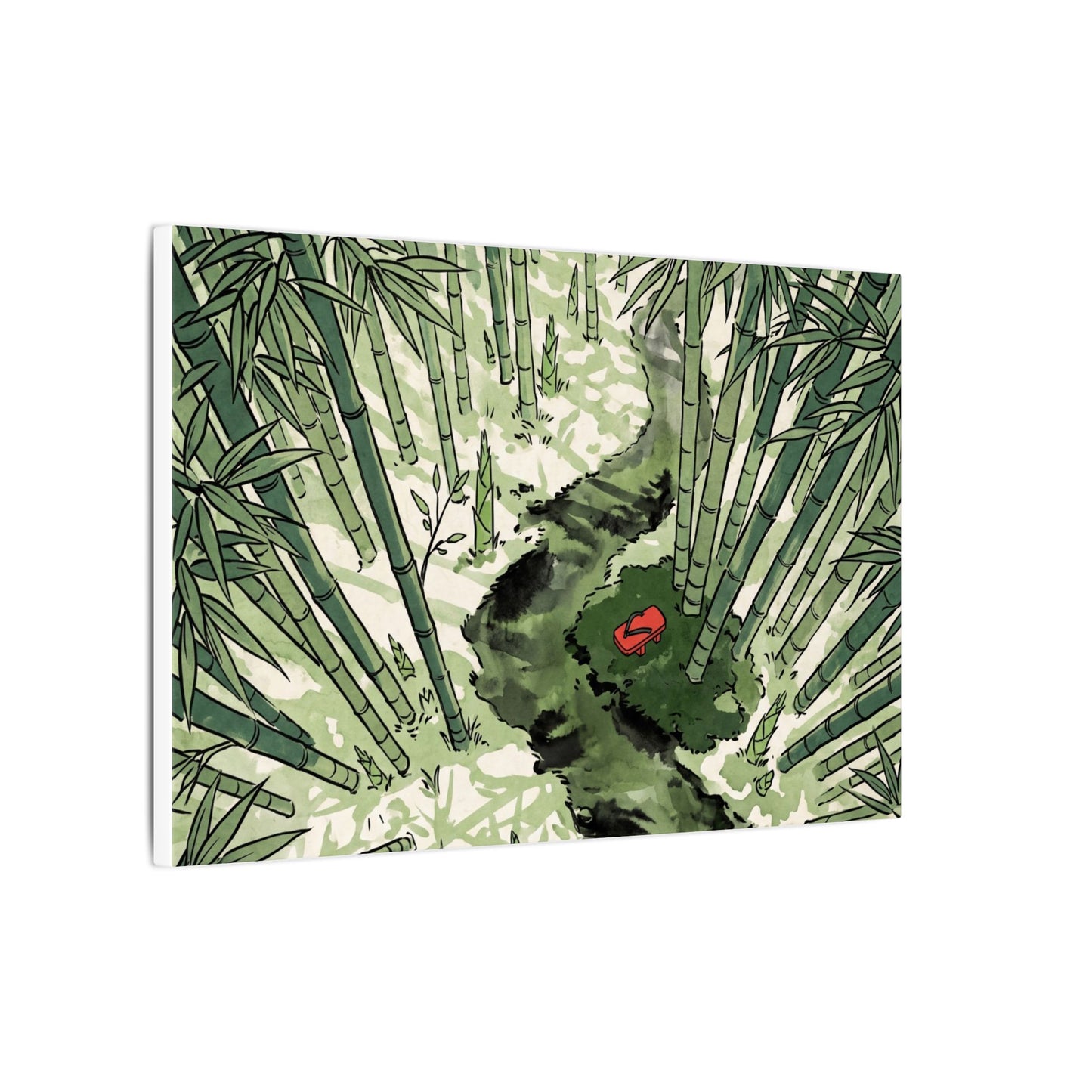 Peaceful Bamboo Grove Canvas Art - Ukiyo E Inspired Zen
