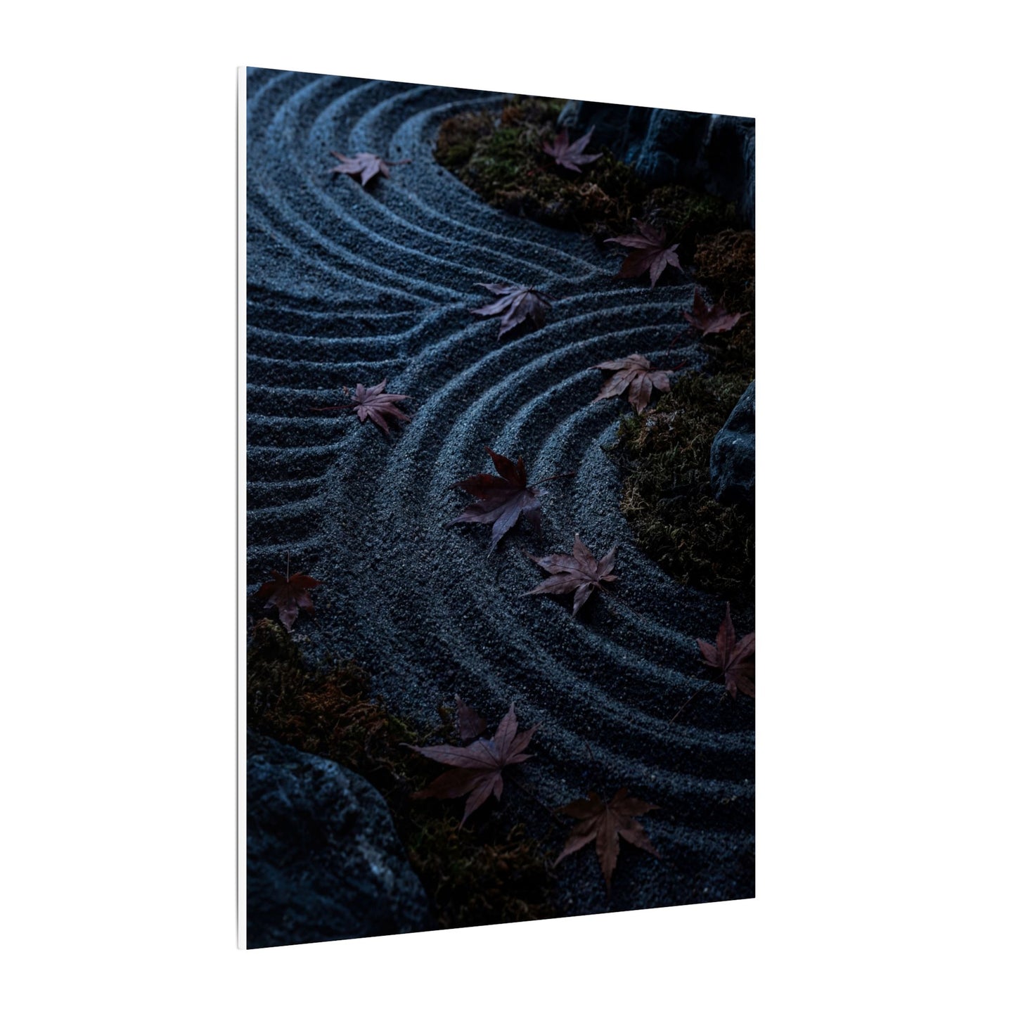 Rock Garden Canvas Art | Autumn Dark Japandi Dark Texture Art