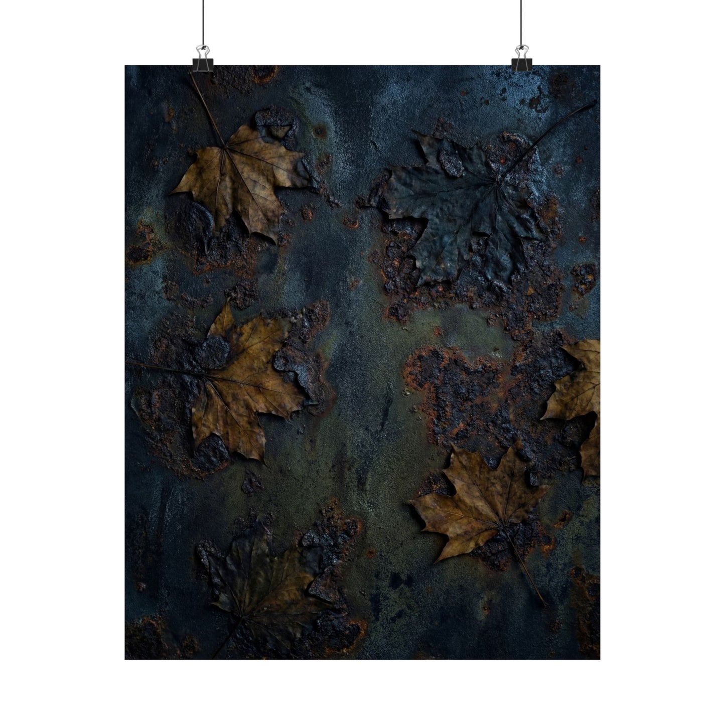 Autumn Rust Patina Charcoal Ink Wall Art Print | Bold Decor Art Print