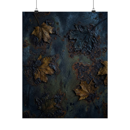 Autumn Rust Patina Charcoal Ink Wall Art Print | Bold Decor Art Print