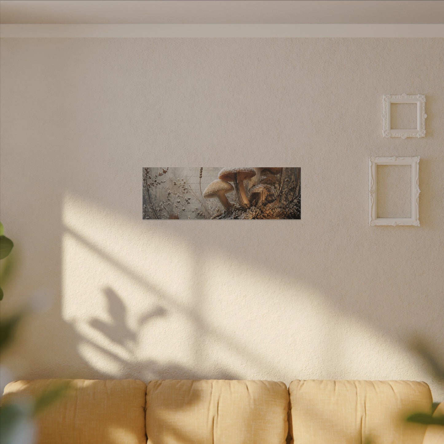Wild Mushrooms Texture Canvas Art | Elegant Japandi Art