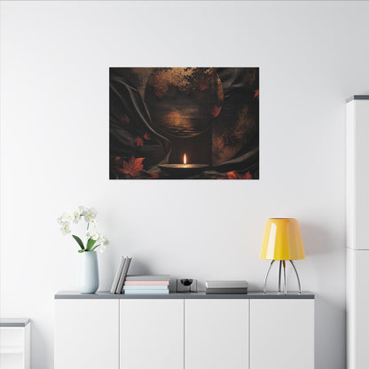 Silk Drape Autumn Canvas Art | Dark Japandi Moody Design