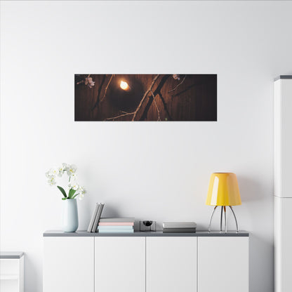 Datsuzoku Cherry Blossom Canvas Art - Dark Japandi Moody Minimal