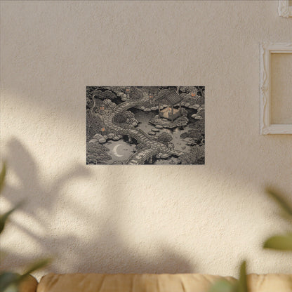 Moonlit Garden Ukiyo E Inspired Canvas Art | Serene Zen Art
