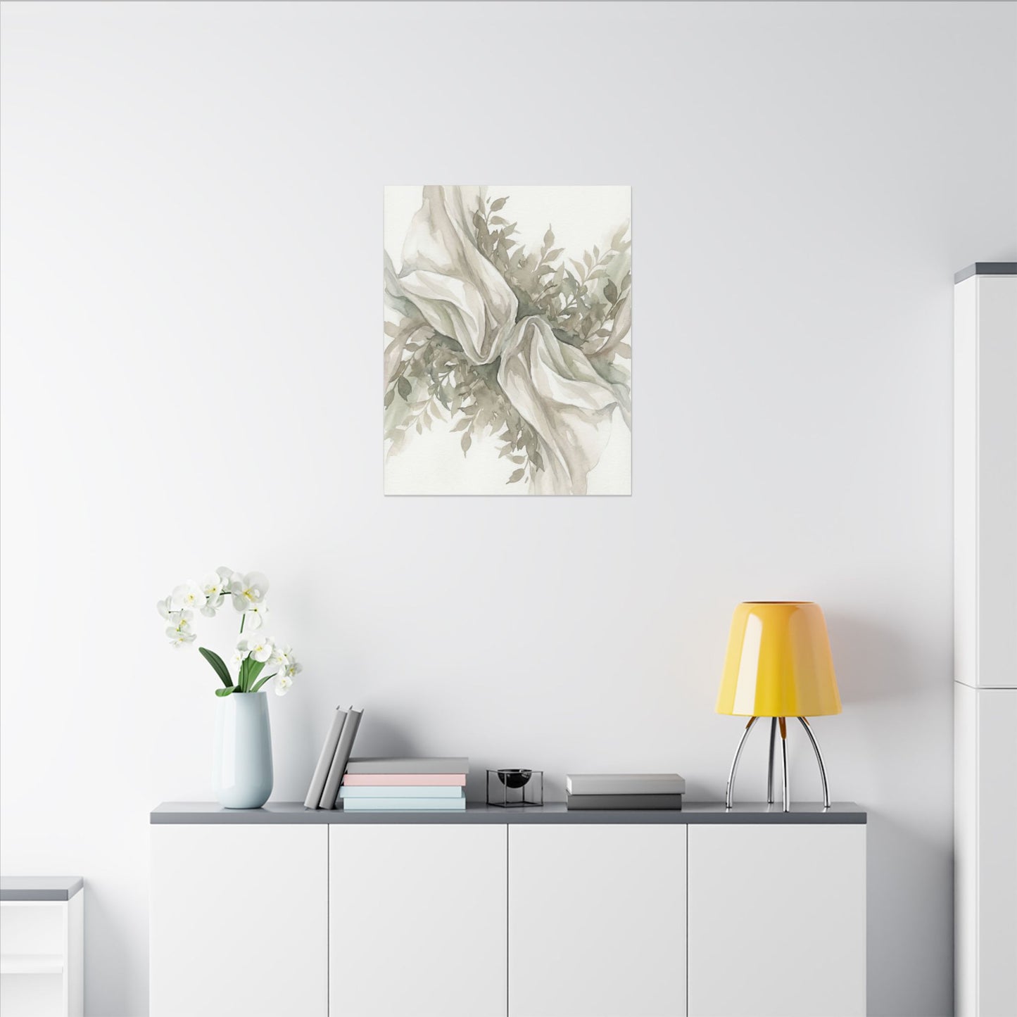 Summer Silk Drape Watercolor Canvas Art | Cozy Decor
