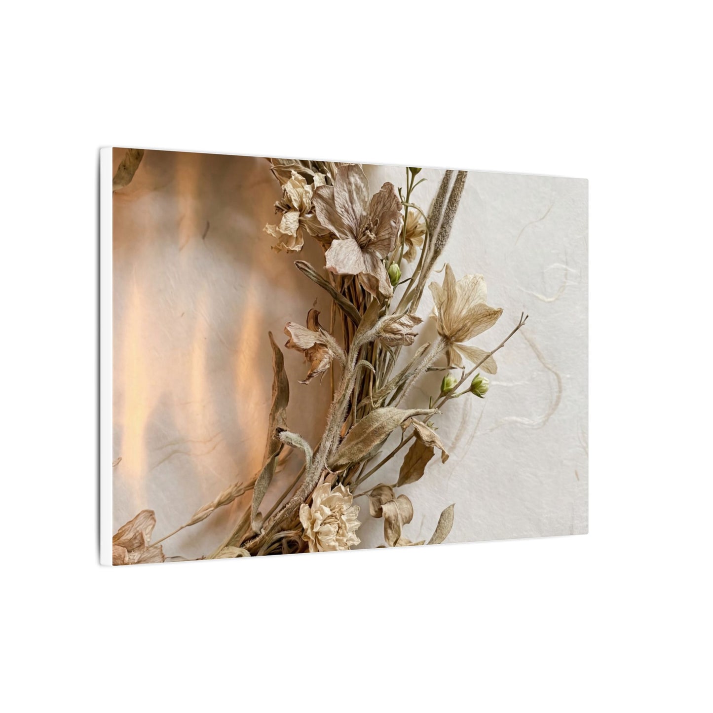 Dried Flowers Japanese Pattern Canvas Art | Neutral Japandi Art