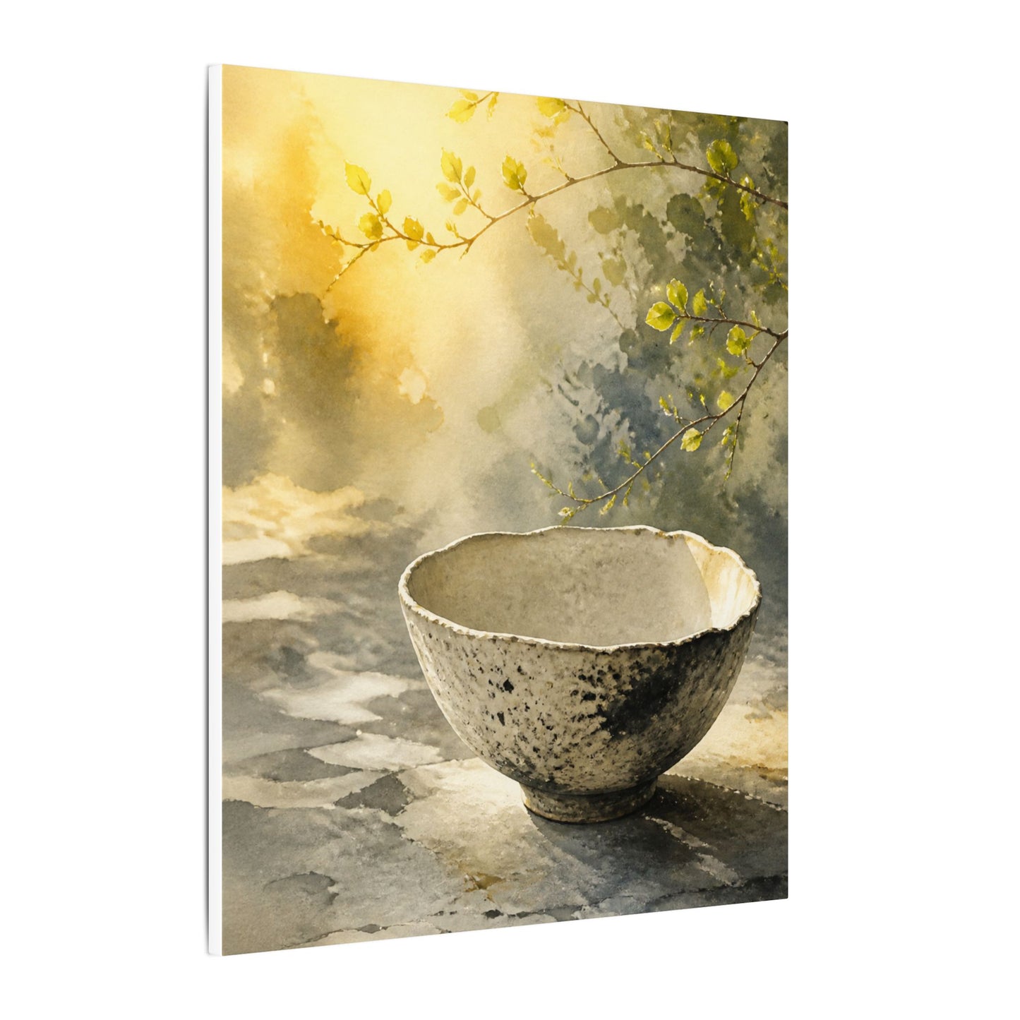 Cozy Ceramic Bowl Canvas Art - Watercolor Japandi