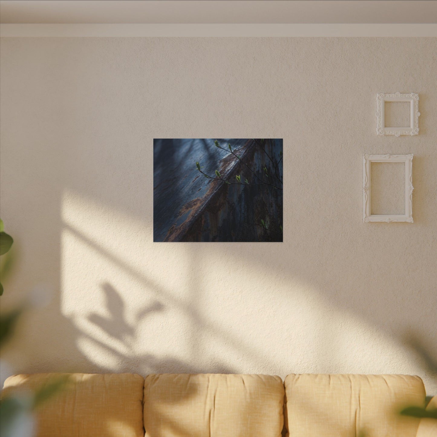 Rust Patina Canvas Art | Spring Dark Japandi Shadow Zen Art
