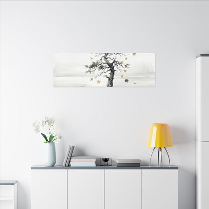 Japandi Pine Tree in Overcast | Watercolor Canvas Art