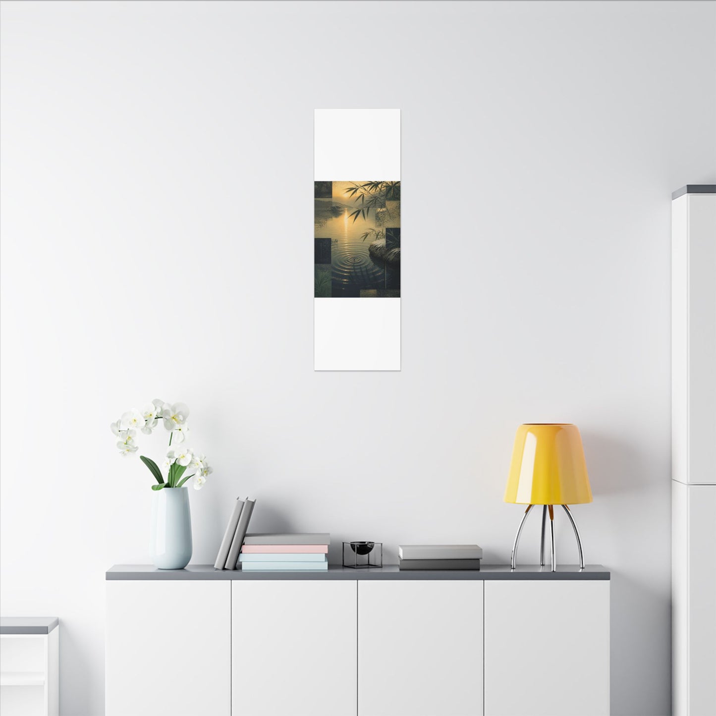 Zen Water Ripple in Golden Hour | Ukiyo E Inspired Canvas Art
