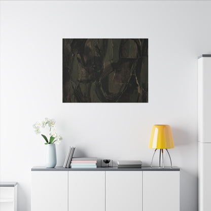 Mixed Media Dark Japandi Textured Canvas Art
