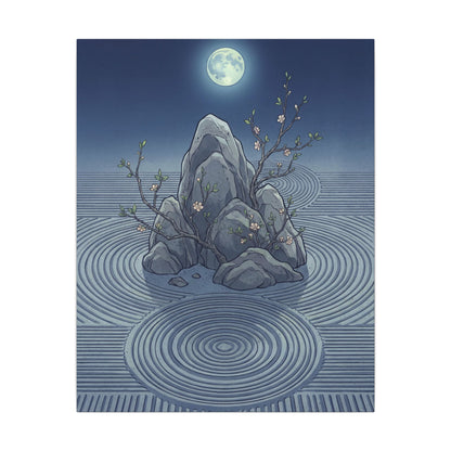 Spring Rock Garden Ukiyo E Inspired Canvas Art | Tranquil Decor