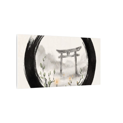 Spring Torii Gate Enso Canvas Art | Tranquil Decor