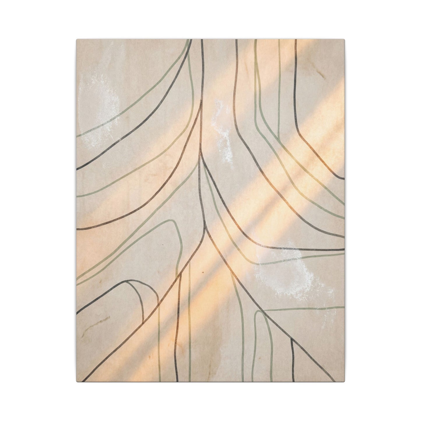 Shoji Screen Minimal Line Canvas Art | Warm Japandi Art