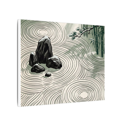 Shibui Rock Garden Canvas Art - Zen Ukiyo E Inspired