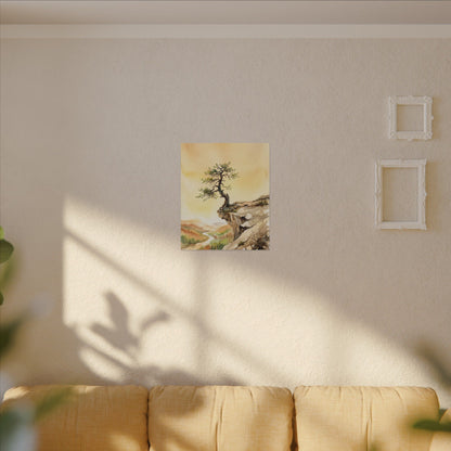 Golden Hour Pine Tree Canvas Art - Japandi Fukinsei