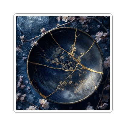 Healing Cherry Blossom Sticker - Gold Repair Kintsugi